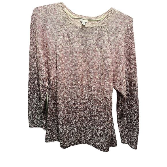 J. Jill Pure Jill Pink Ombre Long Sleeve Crewneck Sweater Large - Picture 1 of 9